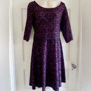 Max Studio burgundy and black dress